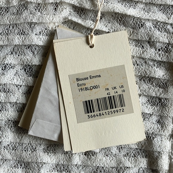 NWT Sezane Emma Blouse Ecru 10 - Picture 5 of 8